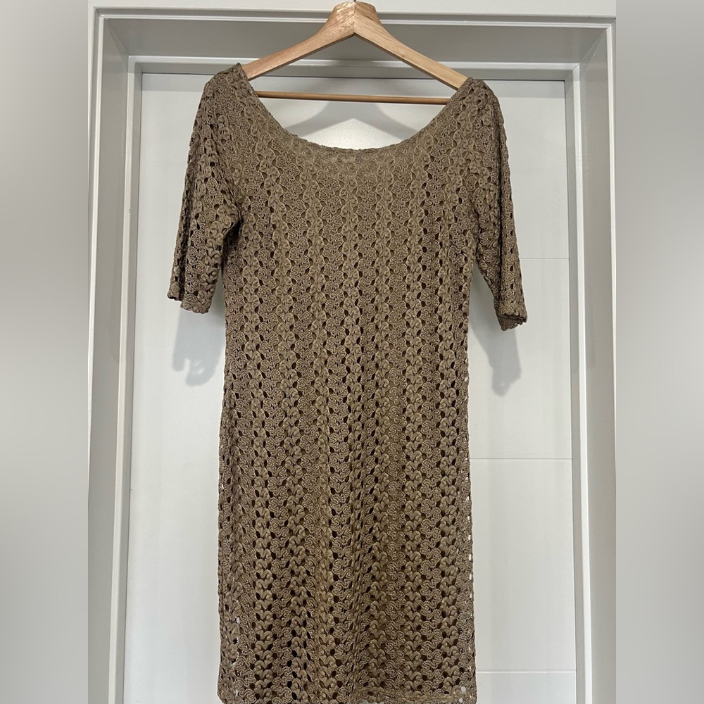 Banana Republic Heritage Gold Crochet Dress - Size 8 NWT